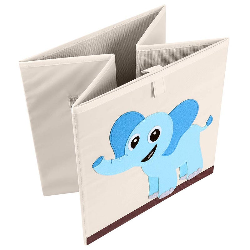 CLCROBD Foldable Animal Cube Storage Bins Fabric Toy Box/Chest/Organizer for Kids Nursery, 13 inch (Elephant) - Image 4